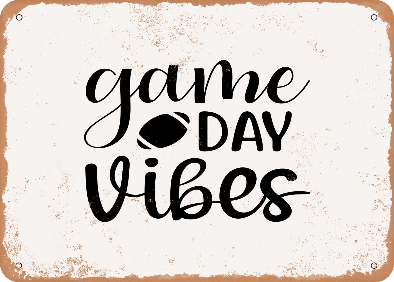 Miaomansenstore Metal Sign - Game Day Vibes - 2 - Vintage Look Sign Home Decor