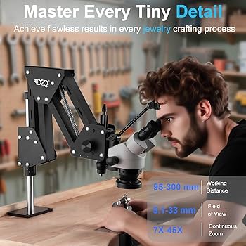 Amazon | DZQ ジュエリー顕微鏡、7X-45倍倍率、多方向スプリング
