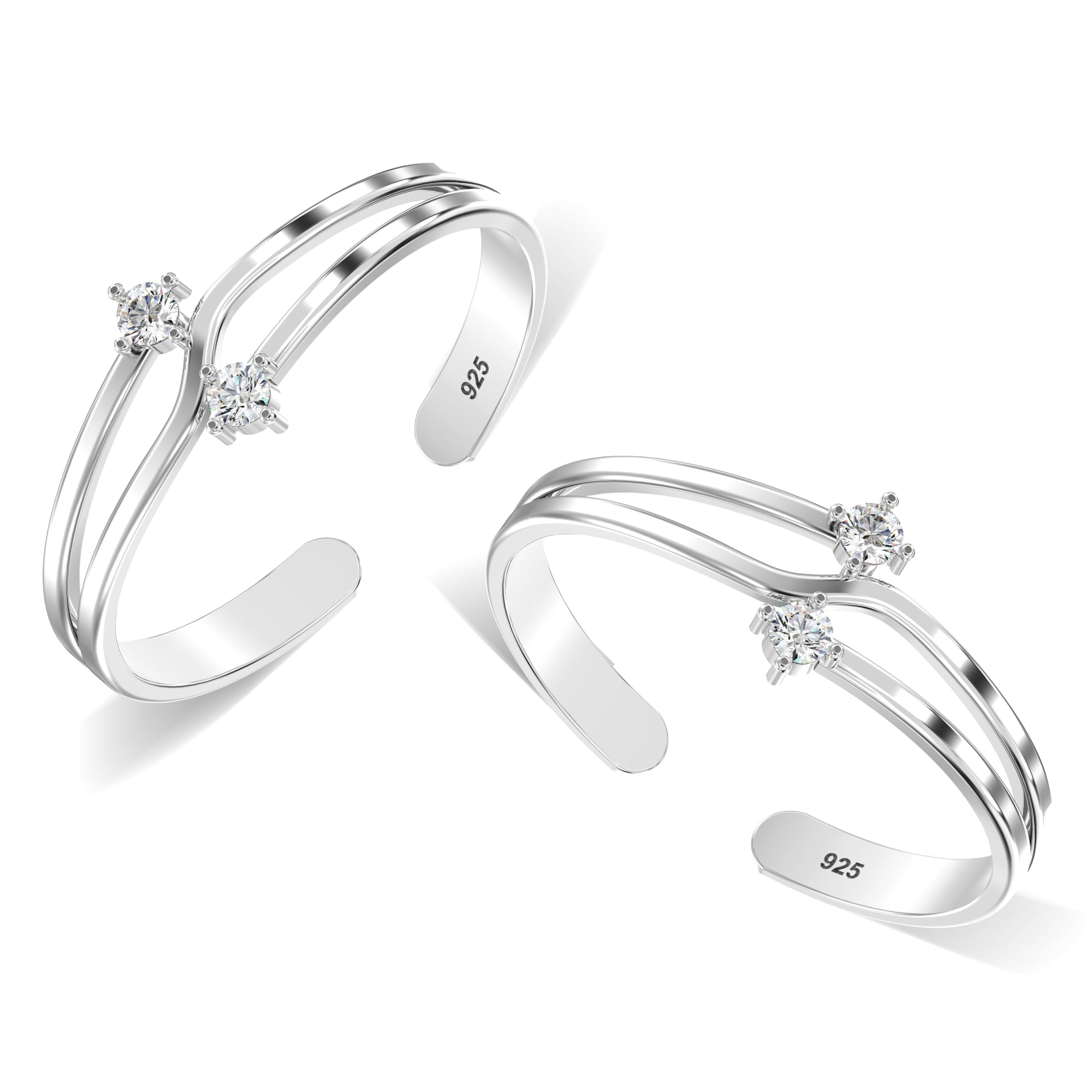 Amazon Brand - Anarva Womens CZ Stone Toe-Ring in 925 Sterling Silver BIS Hallmarked (B0CQX8X9BD) Amazon Price History, Amazon Price Tracker