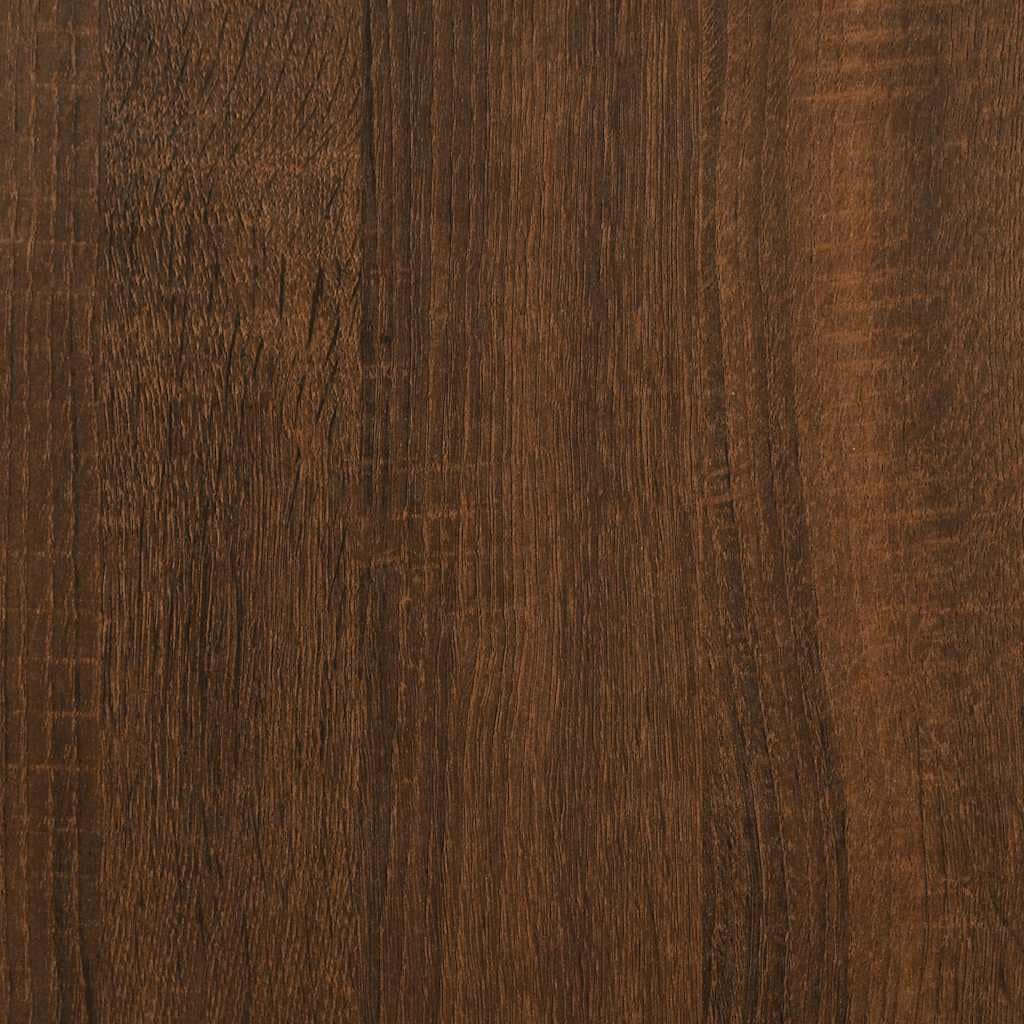 Armadietto per dischi in legno marrone effetto rovere, 84,5 x 38 x 89 cm, con gambe in metallo, spazioso armadio LP per dischi in vinile, piano superiore stabile per giradischi, anche