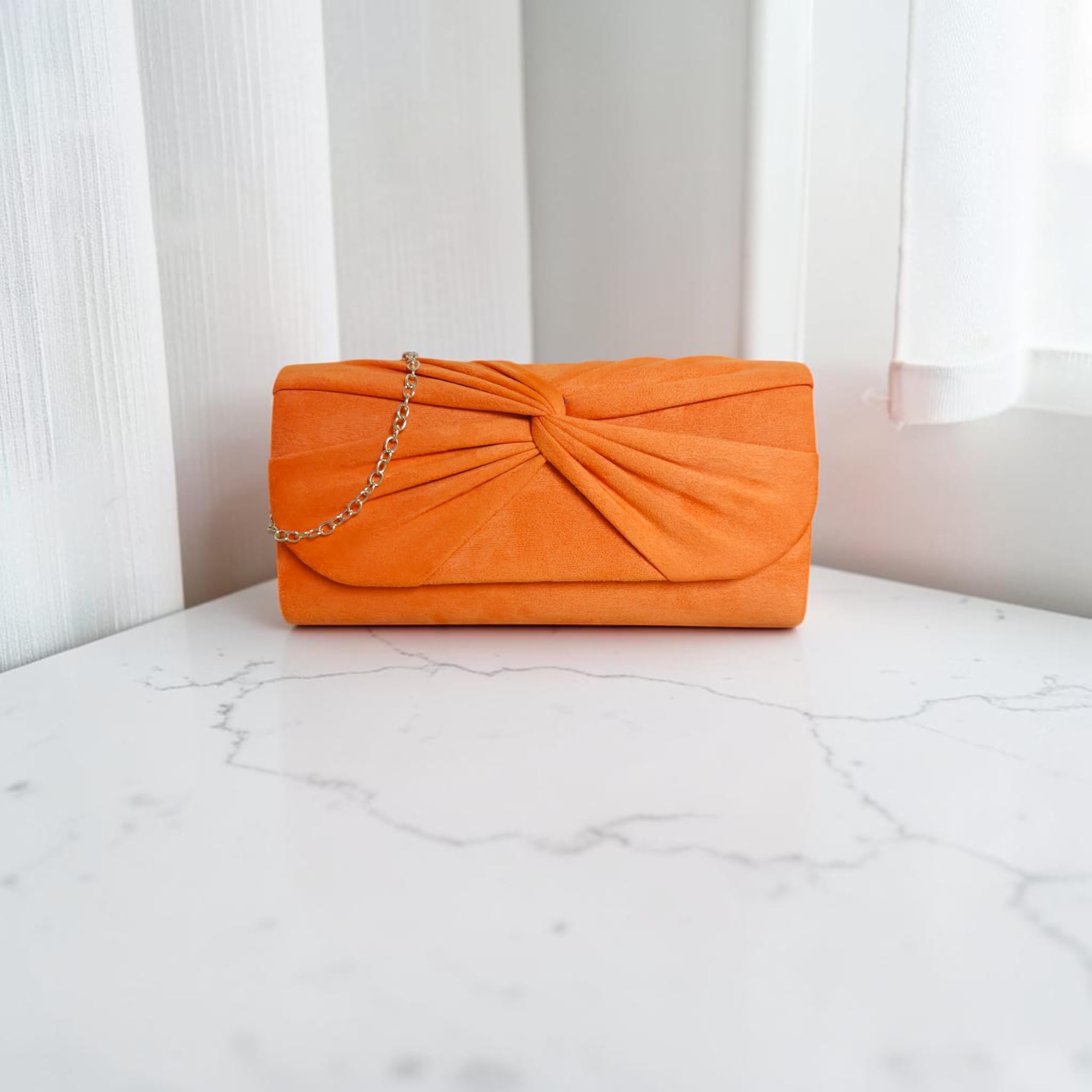 Sac à main en daim plissé pour bal de fin d'année, mariage, soirée
