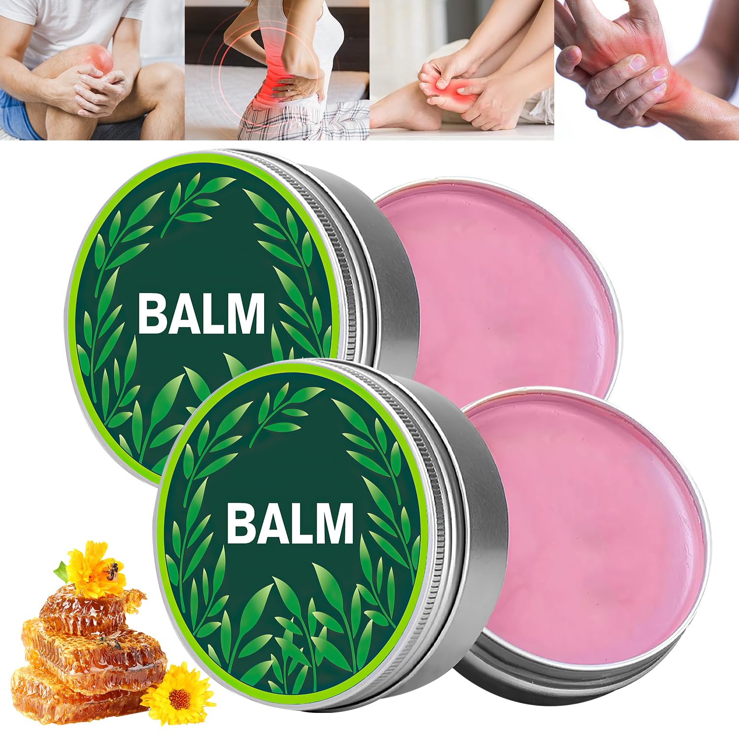 2Pcs Miracle Balm, Organic Miracle Balm with Natural Ingredients, Soothing J oint Cream 50g for Back, Hands, Feet