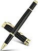 BEILUNER Ballpoint Pen Beautiful Black Chrome Metal Pen with Golden Trim Best Ballpoint Pen Gift Set for Men & Women Professional Executive Office Nice Pen Gift Box 0.5mm Black with Extra Refill
