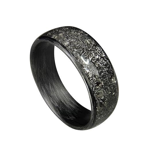 Carbon Fiber Ring with Meteorite