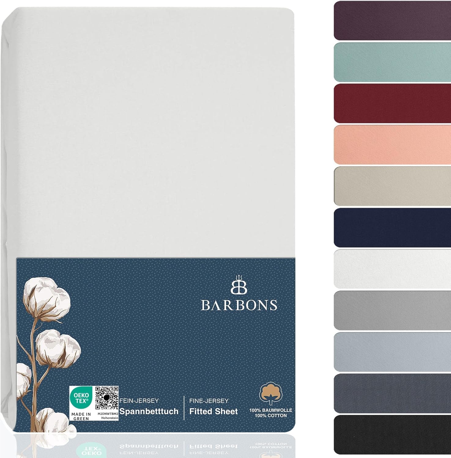 BARBONS Spannbettlaken – Baumwolle Bettlaken Jersey 100% Baumwolle Spannbetttuch Topper Bettbezug
