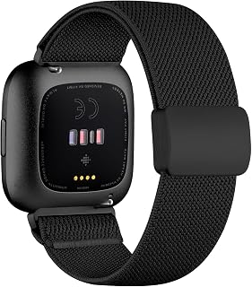 Stretchy Bands for Fitbit Versa - Magnetic Buckle Soft Nylon Smartwatch Band