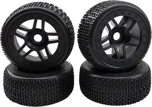 Miniatura 8 de ShareGoo OD 4.4 pulgadas 18 neumáticos para buggy, llantas hexagonales de 0.67 pulgadas y neumáticos de goma compatibles con Redcat Teamc Losi HPI