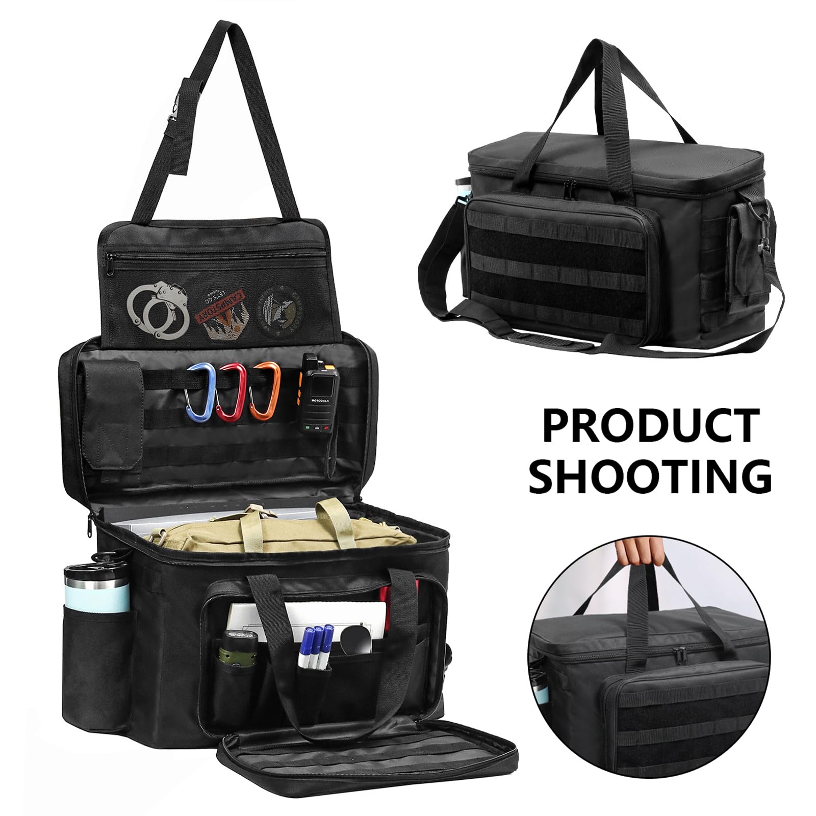 Rebellious Borsa per pattuglia con scomparti multipli auto sedile anteriore impermeabile tattica polizia borsa attrezzature per le forze dell'ordine