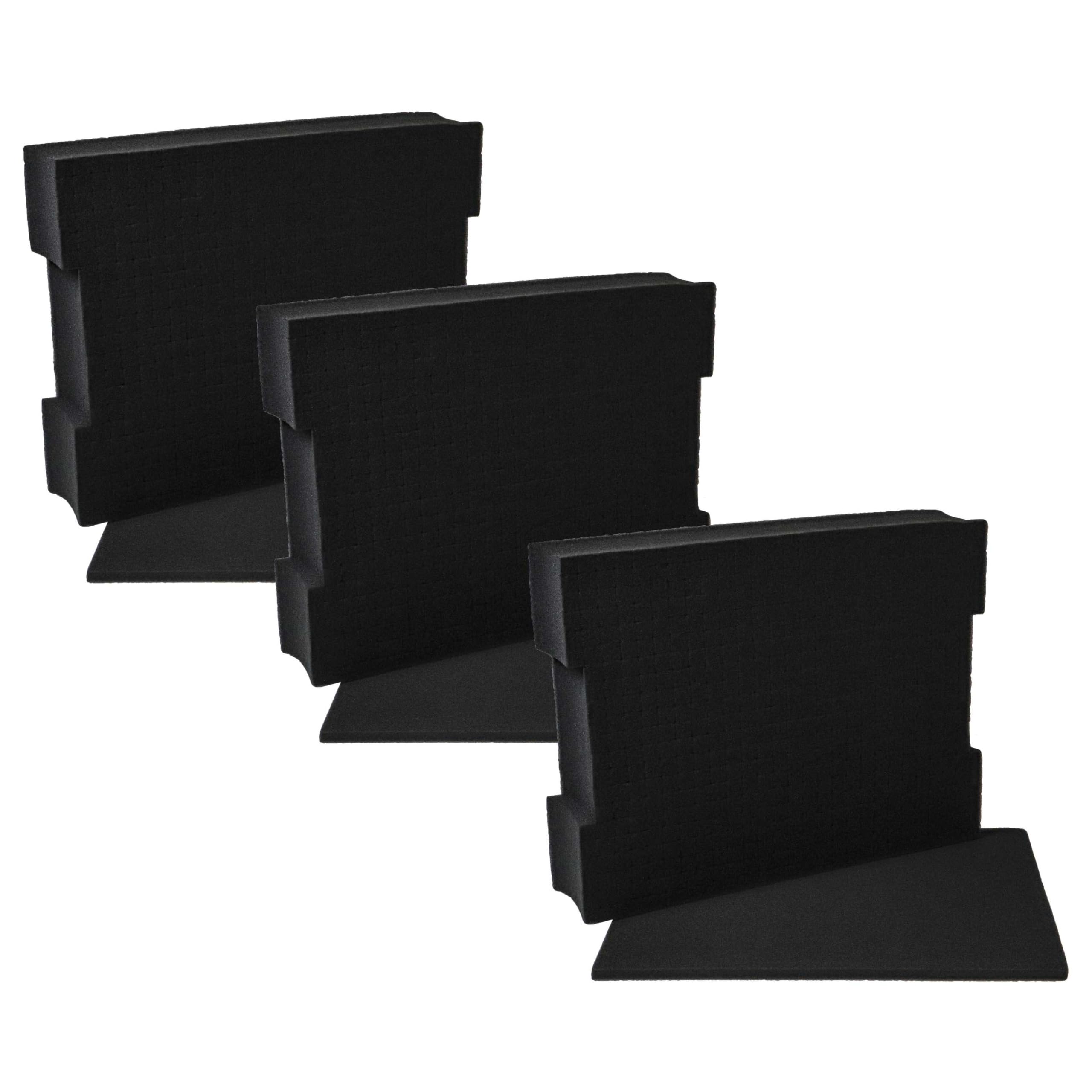 vhbw 3x Schaumstoffeinlage mit Bodenplatte kompatibel mit Bosch LS-BOXX 306 Werkzeugkoffer - Individuell Anpassbar, Schaumstoff Schwarz