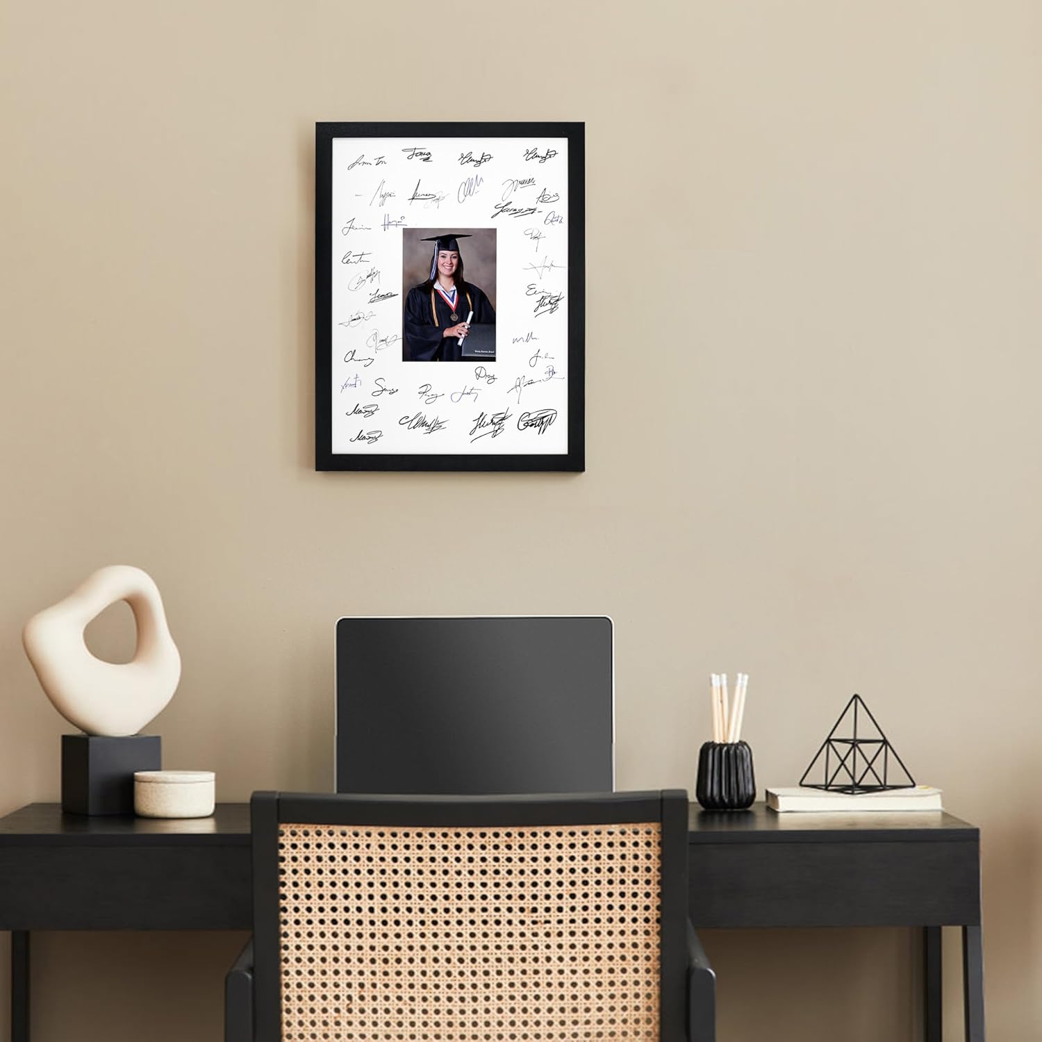 GarduationMall 12x16 Signature Picture Frame Holds 5x7 Photo with White Mat for Wedding Graduation | Wall or Tabletop Display