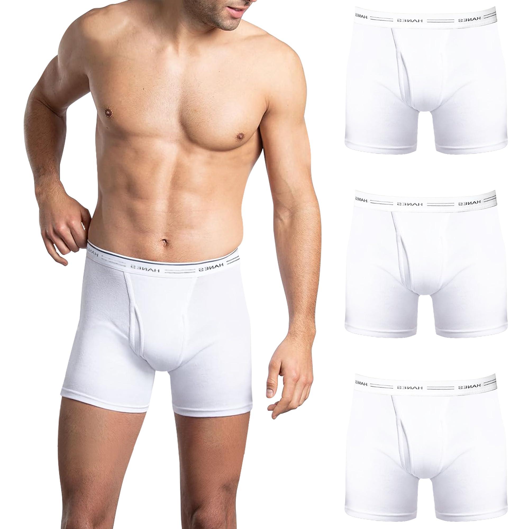 Men's 100% Cotton High Waist Regular Fit Solid Boxer Briefs Innerwear Long Trunks Full Underwear Combo with Soft Waistband-image-23