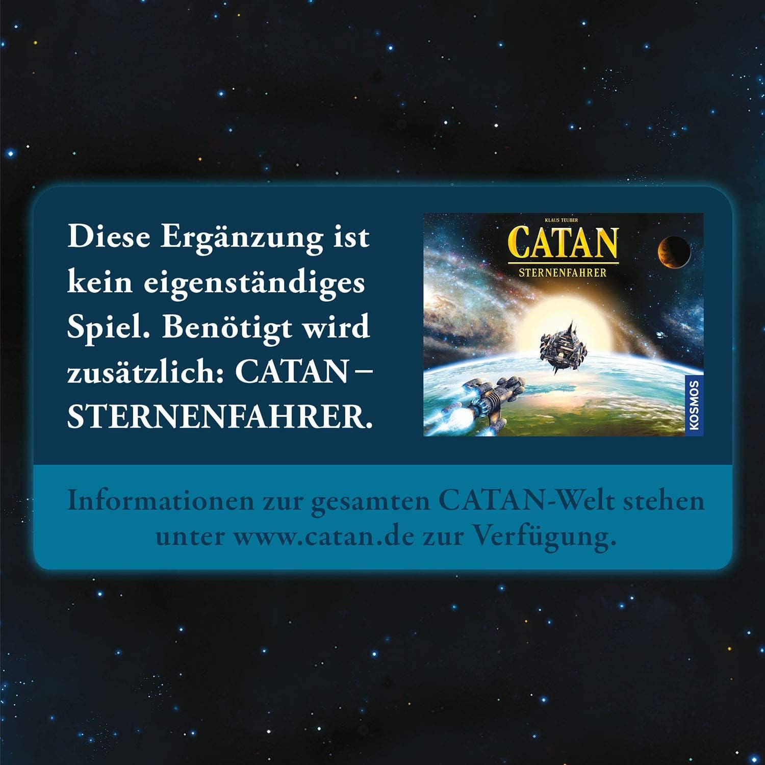 KOSMOS 680466 Catan - Sternenfahrer Ergänzung für 5-6 Personen, Ergänzung zur Catan Sternenfahrer Erweiterung, Brettspiel ab 12 Jahre für 2-6 Personen, Siedler von Catan, Yellow | Ergänzung zur Catan Sternenfahrer Erweiterung, Brettspiel ab 12 Jahre für 2
