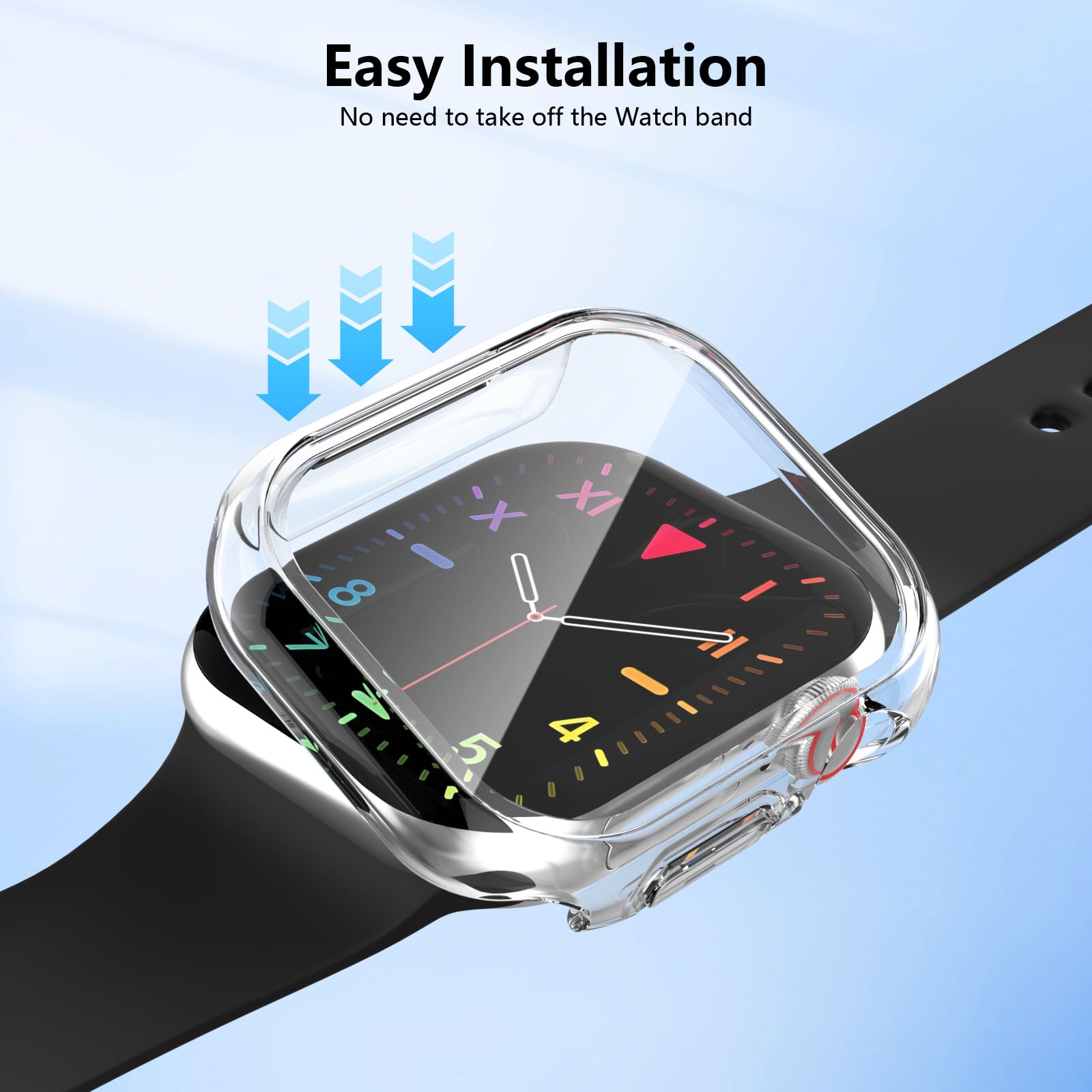 AOTUAO 4 Pezzi Cover Compatibile con Apple Watch Series 10 42mm con Vetro Temperato, iWatch Case Protettore Schermo e Protettiva Custodia per Apple Watch Series 10 42mm (4 Trasparente)