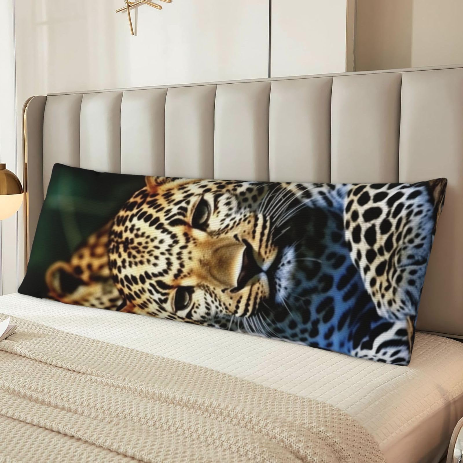 Leopard Body Pillow Cover with Hidden Zipper 54"X20",Ultra Soft Microfiber Long Pillow Case Decorative Bedding Pillowcase Cushion Cover Cases for Bedroom Couch Sofa,Home Gifts