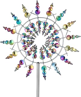 Magical 3D Wind Spinners Outdoor, 360° Metal Windmills for Yard Garden, 12.6 inches Wind Powered Wind Catchers Sculptures and Spinners for Yard Garden Patio Decoration(Colorful) (Colorful)