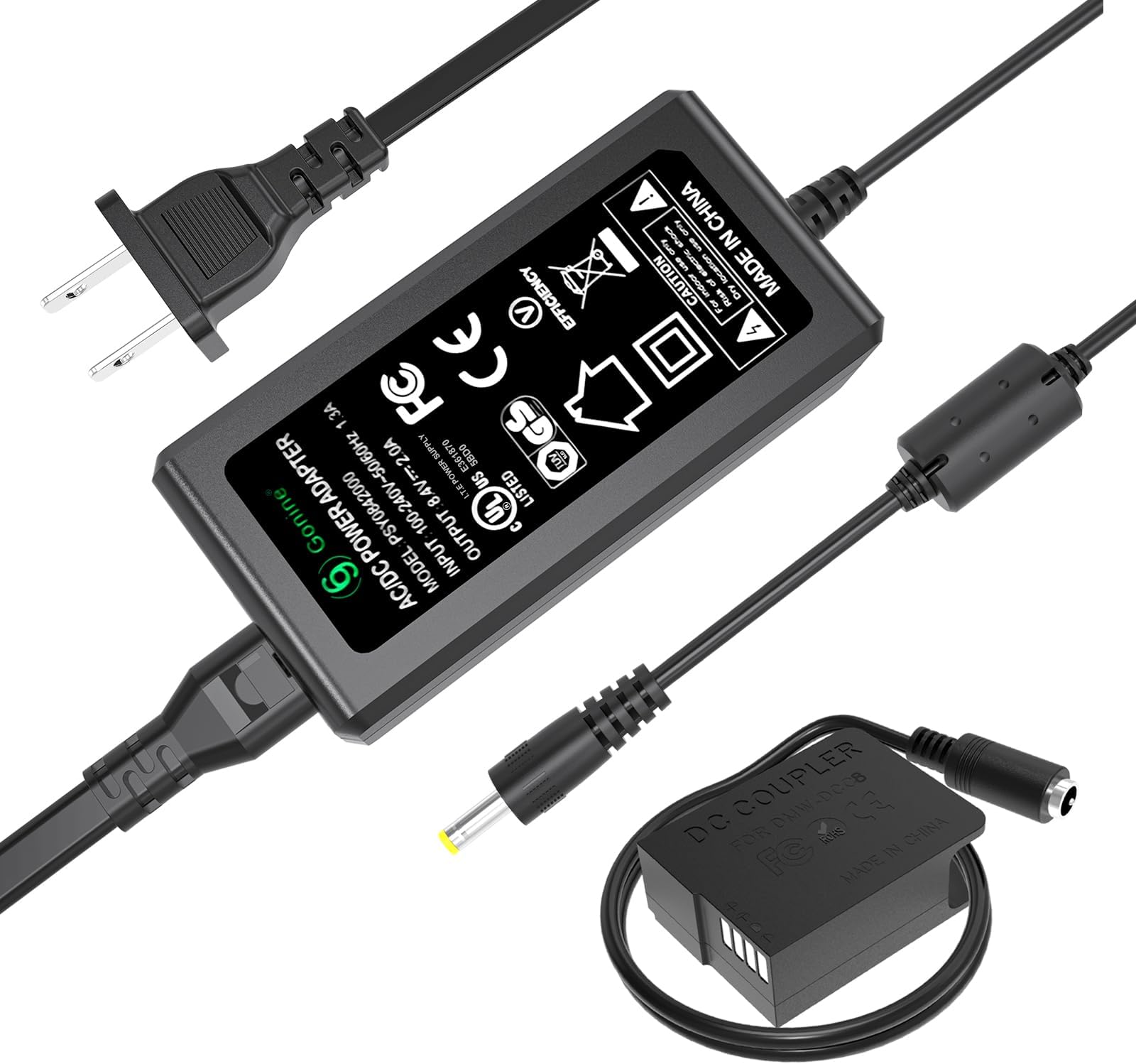DMW-DCC8 DMW-AC8 AC DC Charger Gonine DMW-BLC12 for Panasonic Lumix FZ300 DMC-FZ200 FZ1000 GH2 G5 G6 G7 GX8 G85 and Sigma DP0Q DP1Q DP2Q DP3Q Cameras