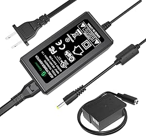 Gonine DMW-DCC8 DMW-AC8 Camera AC Power Suply Adapter Dummy Battery Charger Kit (DMW-BLC12 Battery Replacement) for Panasonic DMC-FZ200 DMC-FZ1000 DMC-GH2 DMC-G5 DMC-G6 DMC-G7 Lumix GX8 G85.