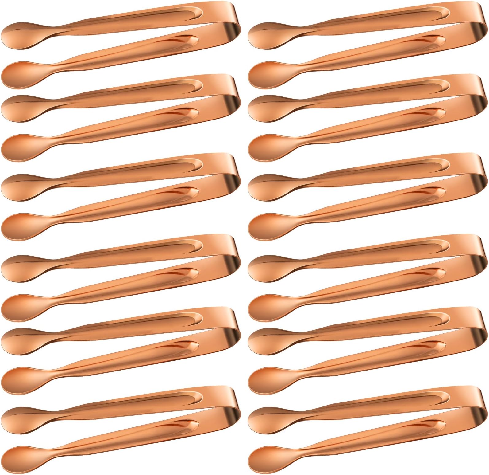 12Pack Ice Tongs Sugar Tongs,Mini Serving Tongs,Stainless Steel Appetizers Tongs Small Kitchen Tongs Serving Utensils for Tea Party,Coffee Bar,Appetizers,Desserts,Sugar,Ice Bucket 4.3In(Rose Gold)
