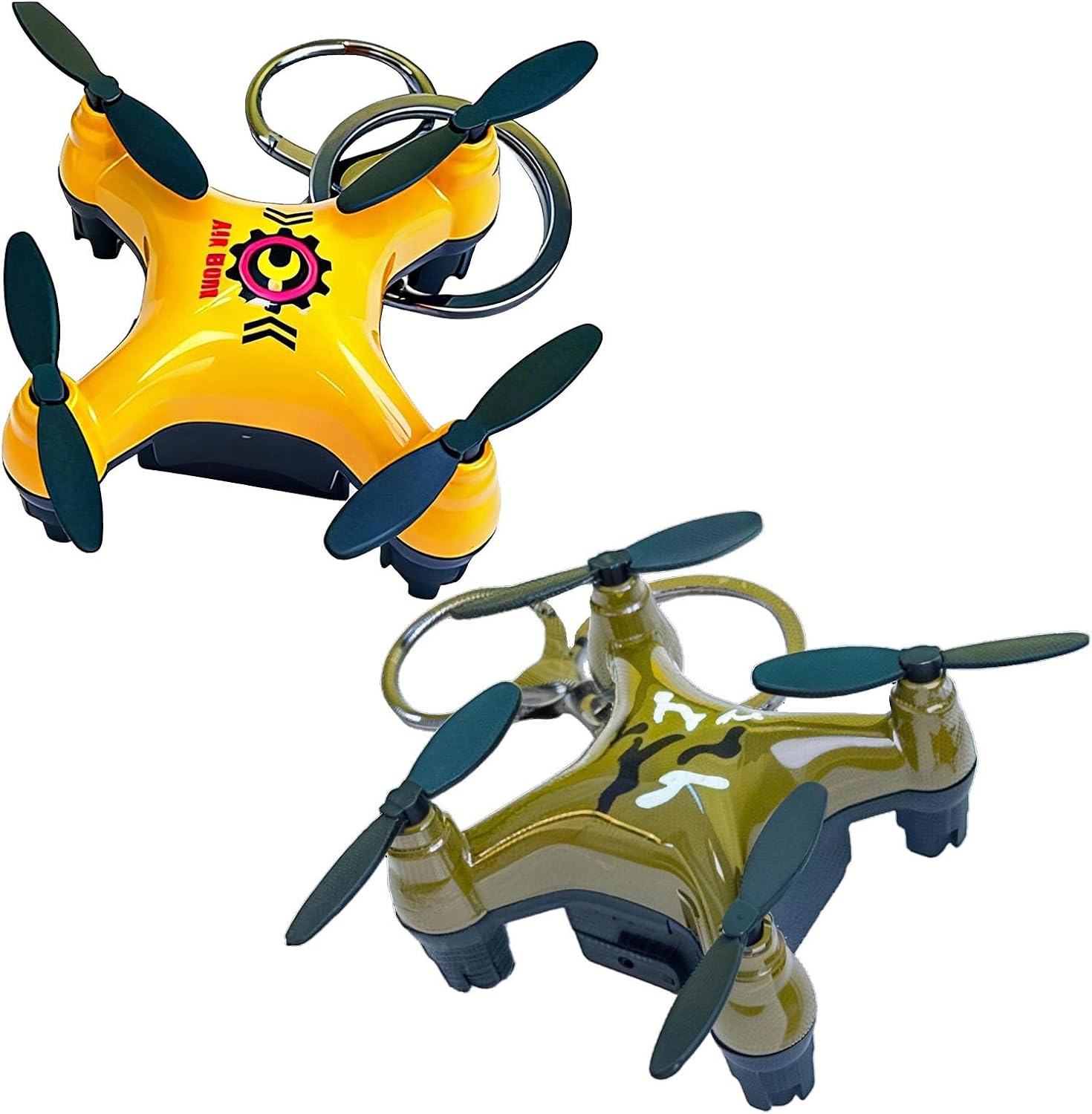 2 Pcs Alloy Drone Keychains, 3D Drone Model Keychain for Bags, Purses