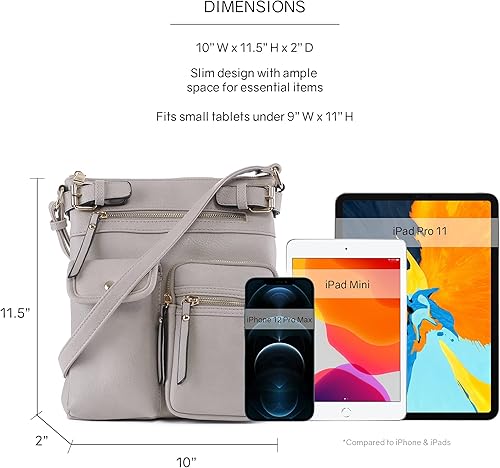 Miniatura 3 de Bolso tipo bandolera para mujer SG SUGU Katie, liviano, con varios bolsillos