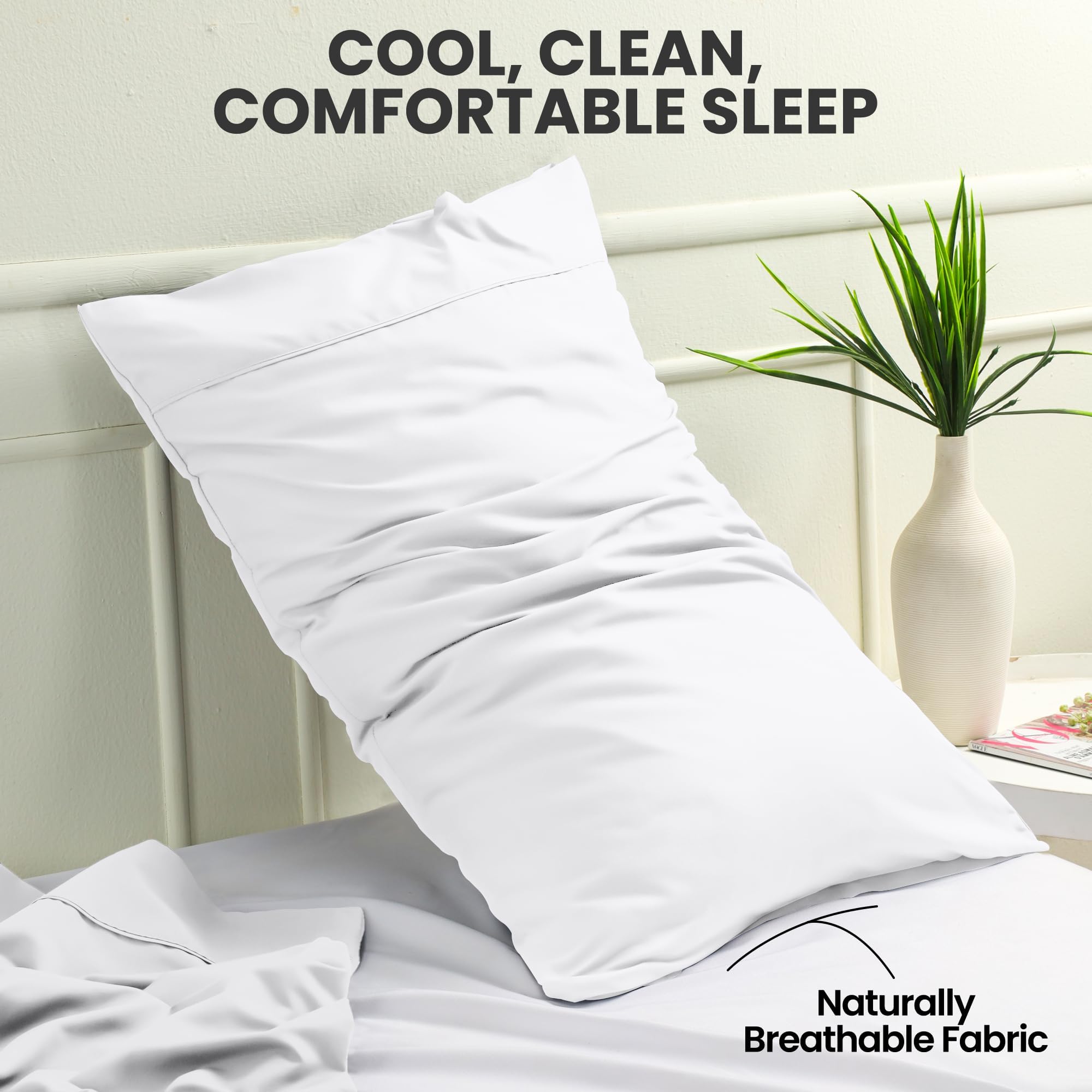 Utopia Bedding - 24 fundas de almohada queen (50 x 76 cm), microfibra cepillada suave, cierre de sobre, para hospitales, hoteles y habitaciones de invitados, certificación Oeko-TEX, blanco
