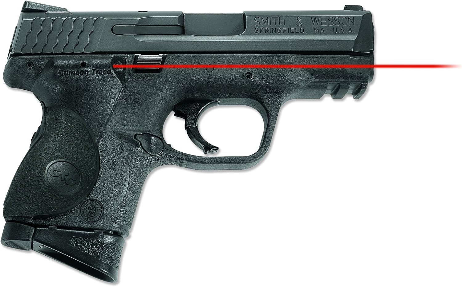 Crimson Trace LG-661 Lasergrips with Red Laser, Heavy Duty Construction and Instinctive Activation for Smith & Wesson M&P Compact Pistols, Defensive Shooting and Competition