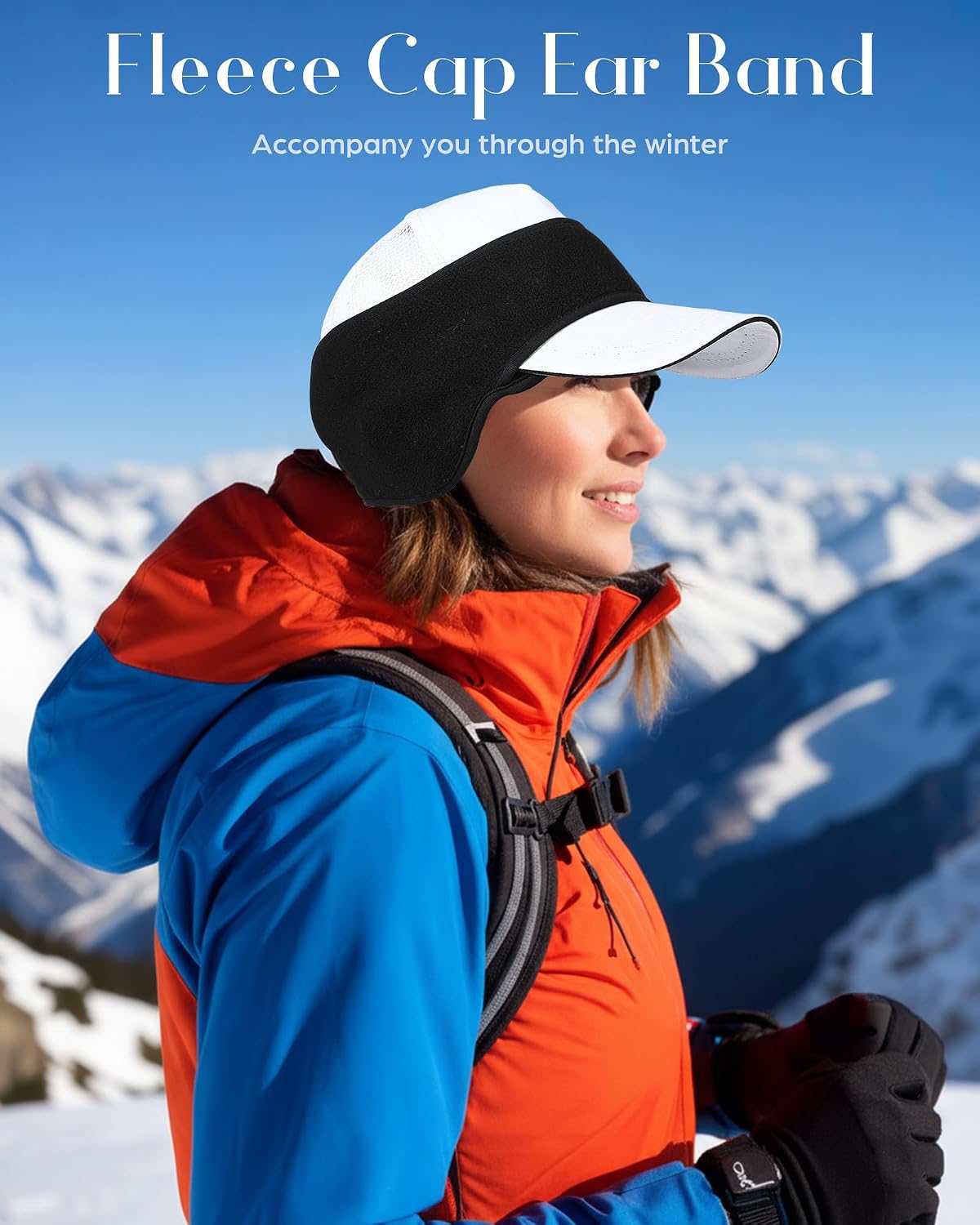 6 Pcs Fleece Lined Ear Warmer Ball Cap Wider Windproof Fleece Cap Warming Hat Earmuffs Headband for Winter Cold Weather Outdoor Sports Men Women Black