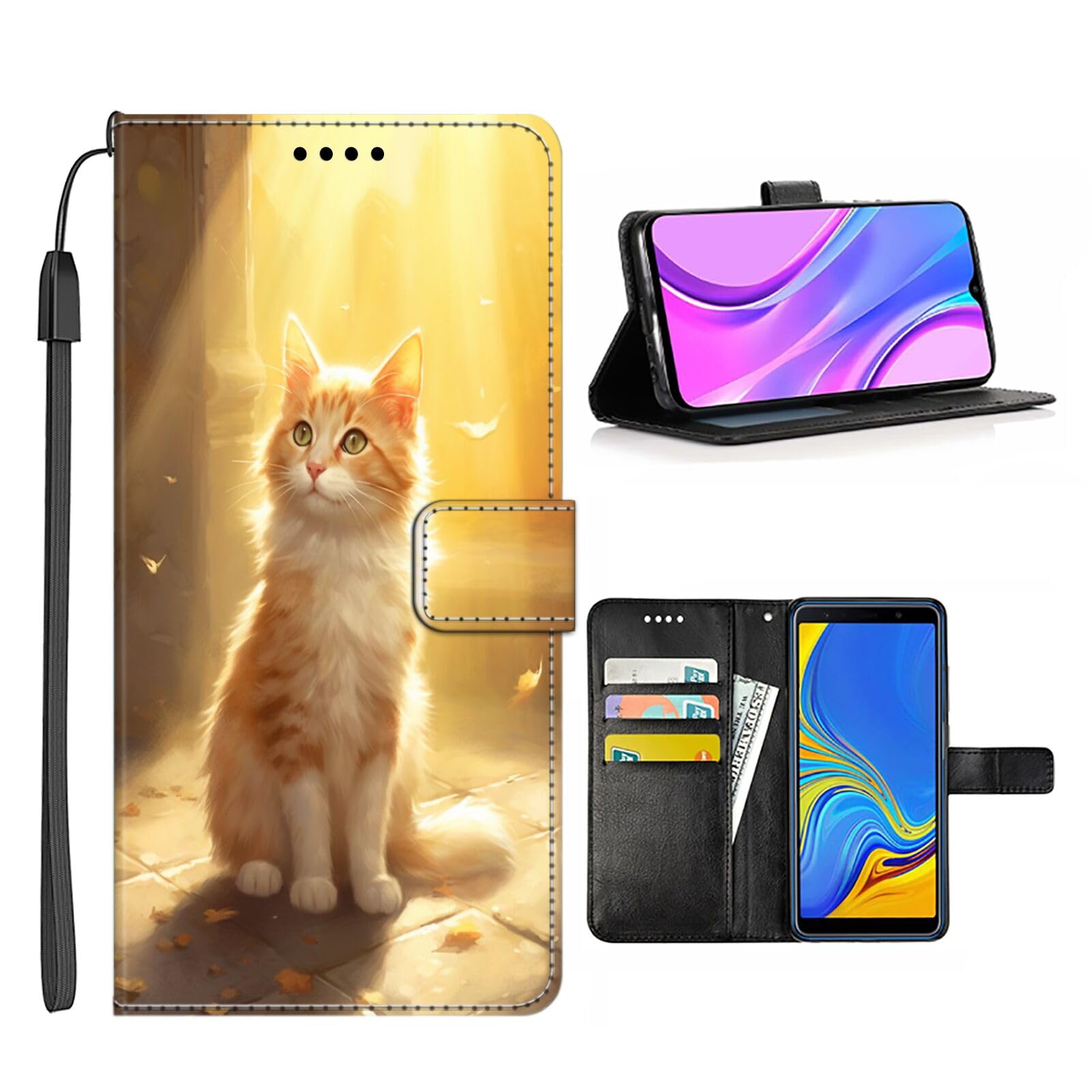 Elgzigok Wallet Phone Case for Samsung Galaxy S20 FE with Cat Print-aa296 - Stylish and Functional PU Leather-Free Smartphone Case with Card Holder