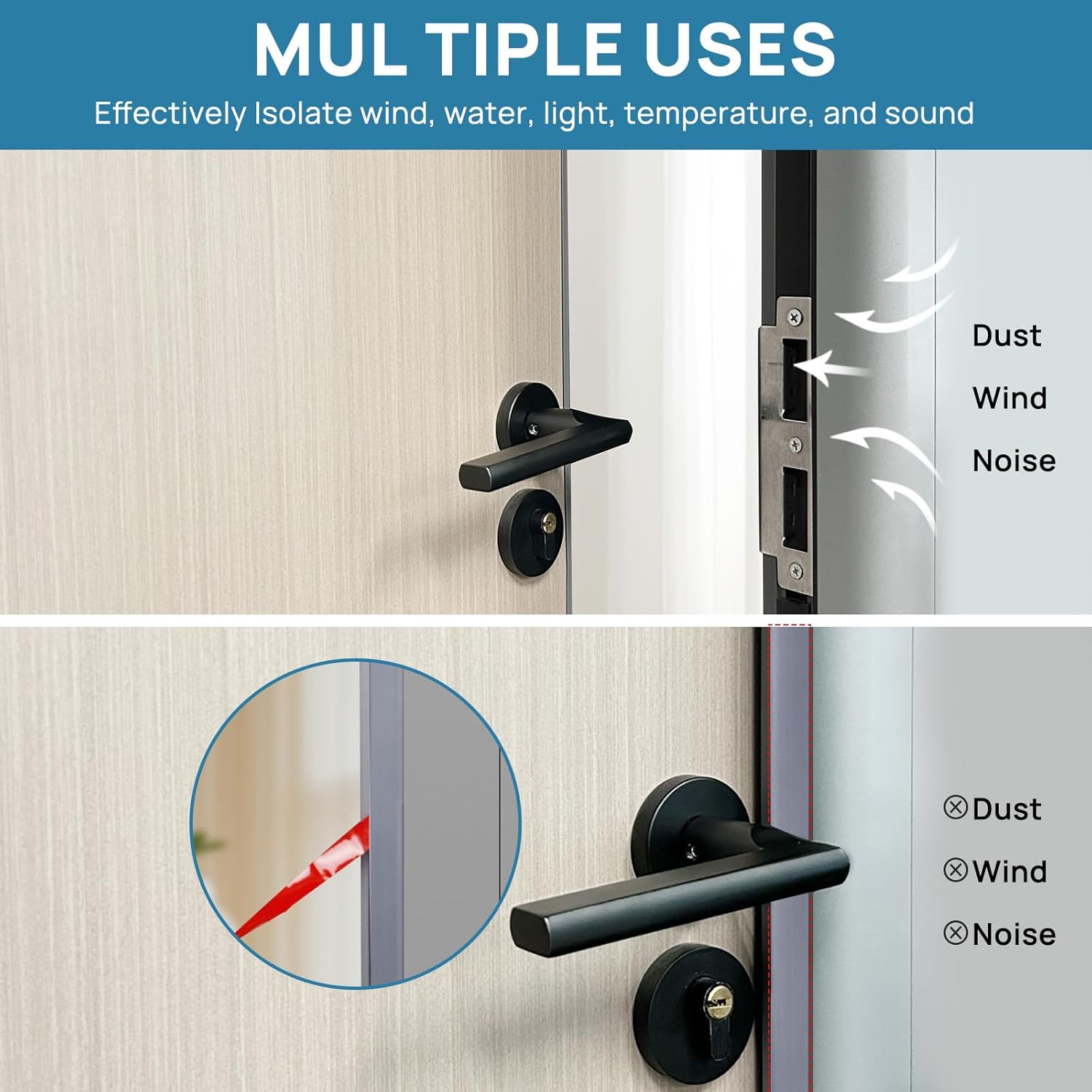 Rubber Weather Stripping Door Seal Strip, Self-Adhesive Backing D-Shape Door Weatherstripping for Door Frame Insulation Large Gap, Easy Cut to Size (Gray)