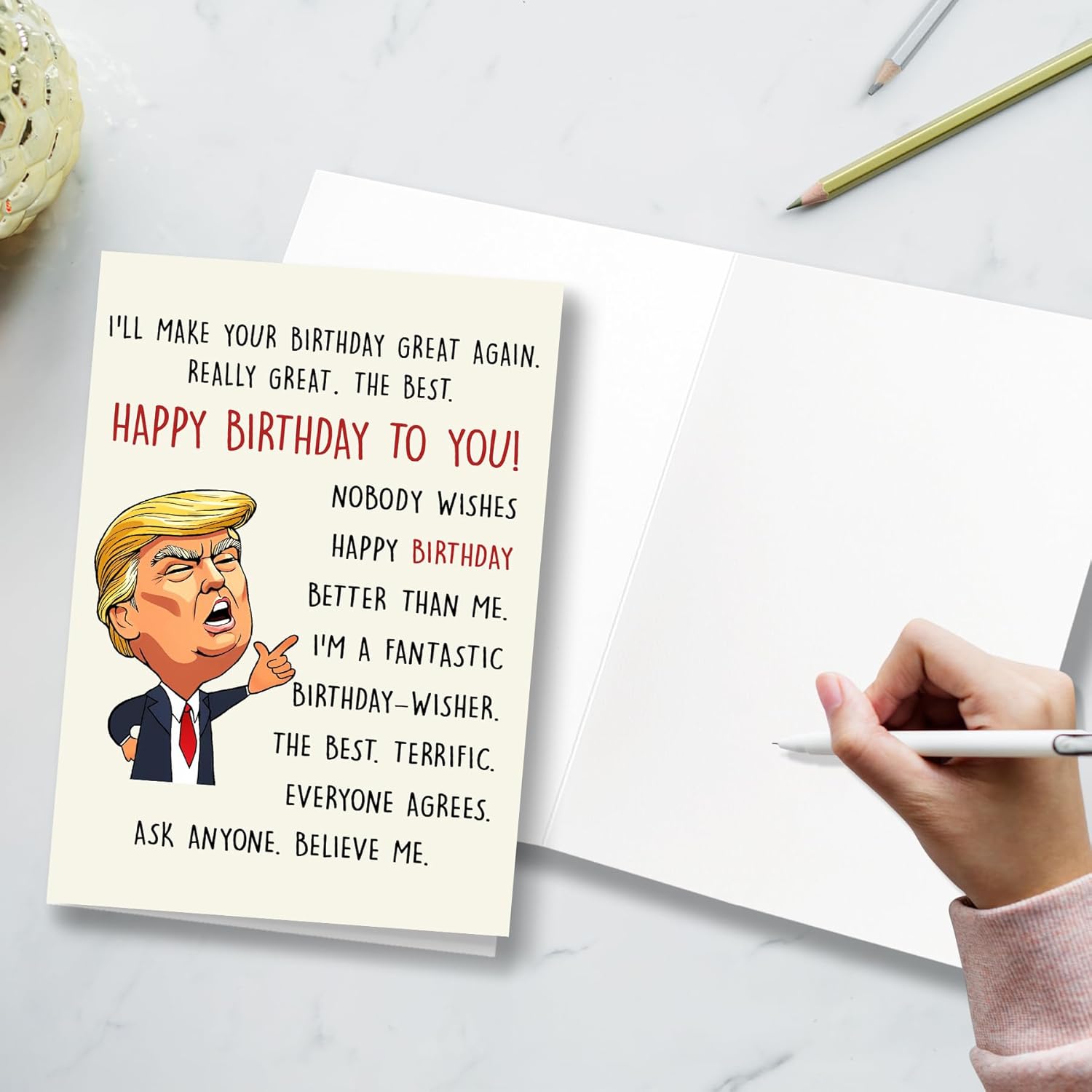 Funny Birthday Card, Trump Birthday Cards for Men | Women, Husband And Wife, Boyfriend And Girlfriend, Unique Birthday Gift for Dad, Mom, Brother, Sister, Friends And Family, Happy Birthday Decorations for Men | Women, Birthday Gifts for Sister | Grandma | Grandpa| Brother | Husband | Wife - Image 4