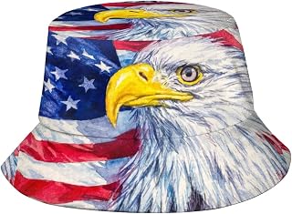 USA Flag Bucket Hat, American Flag Fisherman Hat Independence Day 4th of July Sun Hat Outdoor Cap for Men Women