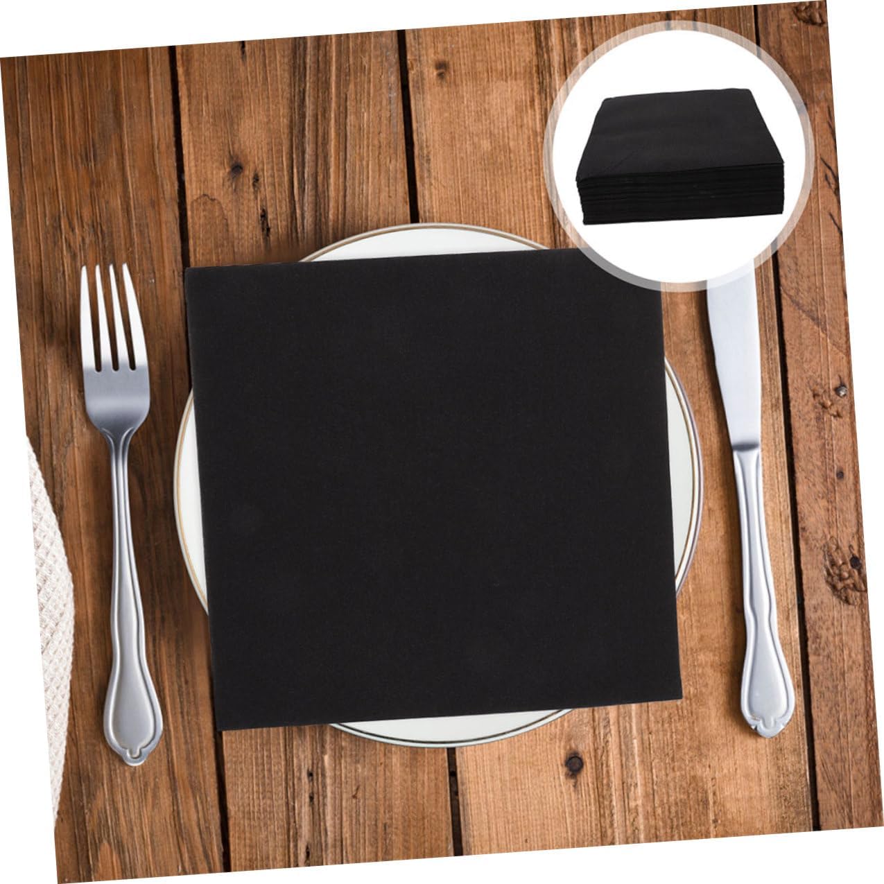 Alipis Black Disposable Paper Dinner Napkins Thick Decorative Party Napkins for Weddings and Events 50pcs Dust-free Hotel Quality for Home and Restaurant Use
