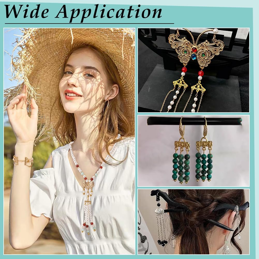 PH PandaHall 32PCS Stainless Steel Slide Clasp Lock, 4 Style Golden Necklace Layering Clasps Multilayer Chain Clasp Connectors Jewelry Clasps for Layered Bracelet Necklace Jewelry, 3/4/5/6 Loops