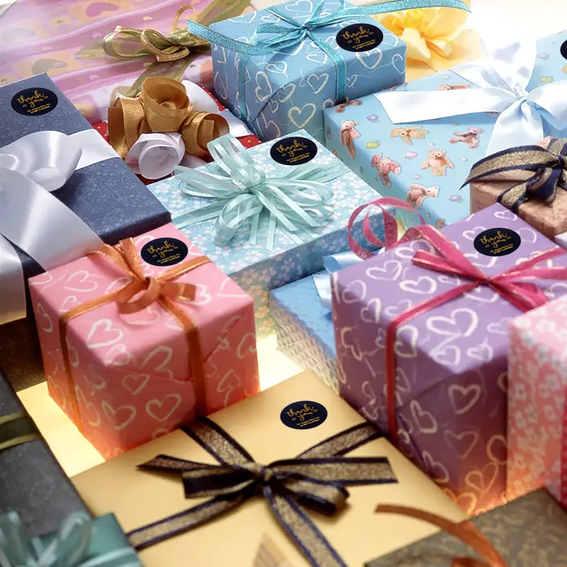 5 Rolls 2500 Pieces Thank You Stickers with 5 Design , Packaging for small business items envelopes, gift wrap - Image 4