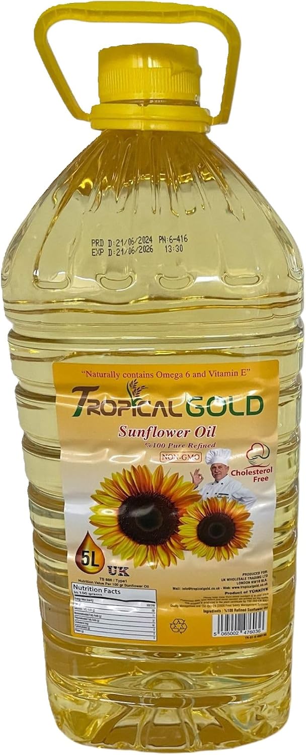 Tropical Gold Sunflower Oil 5L   For Tropical Gold Quality Cooking, Suitable for All Types of Meals 1
