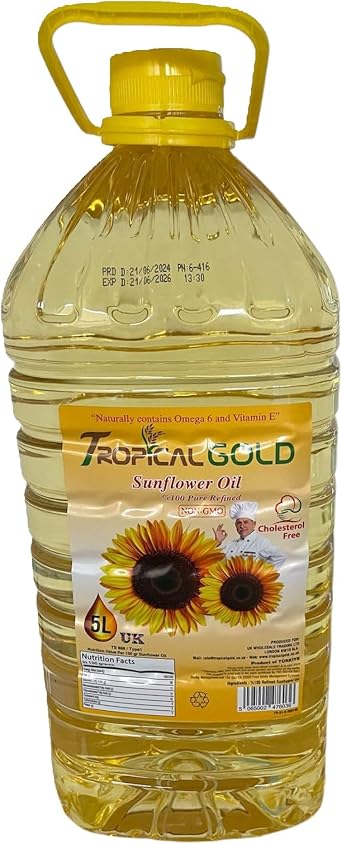 Tropical Gold Sunflower Oil 5L   For Tropical Gold Quality Cooking, Suitable for All Types of Meals 1