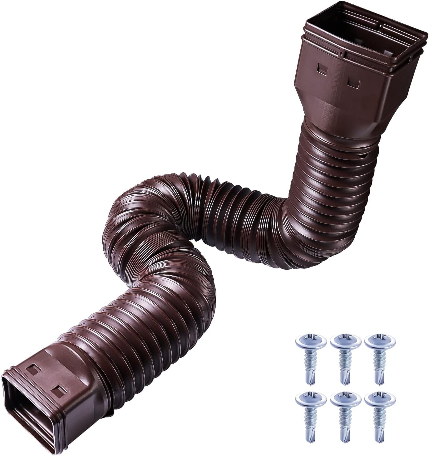 TOYMIS Brown Downspout Extension, 1 Pack Gutter Connector Rainwater