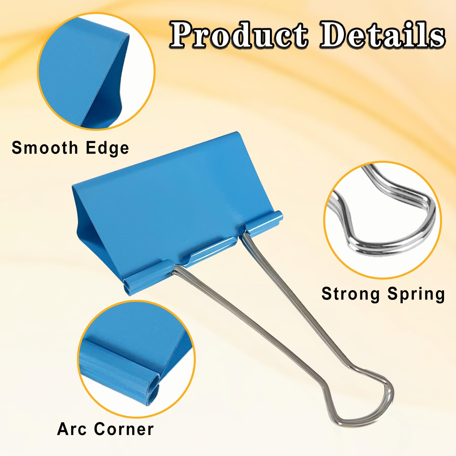 Jumbo-Binder-Clips, 7,6 cm, blau, extra groß, robust, für Bürobedarf, 18 Stück