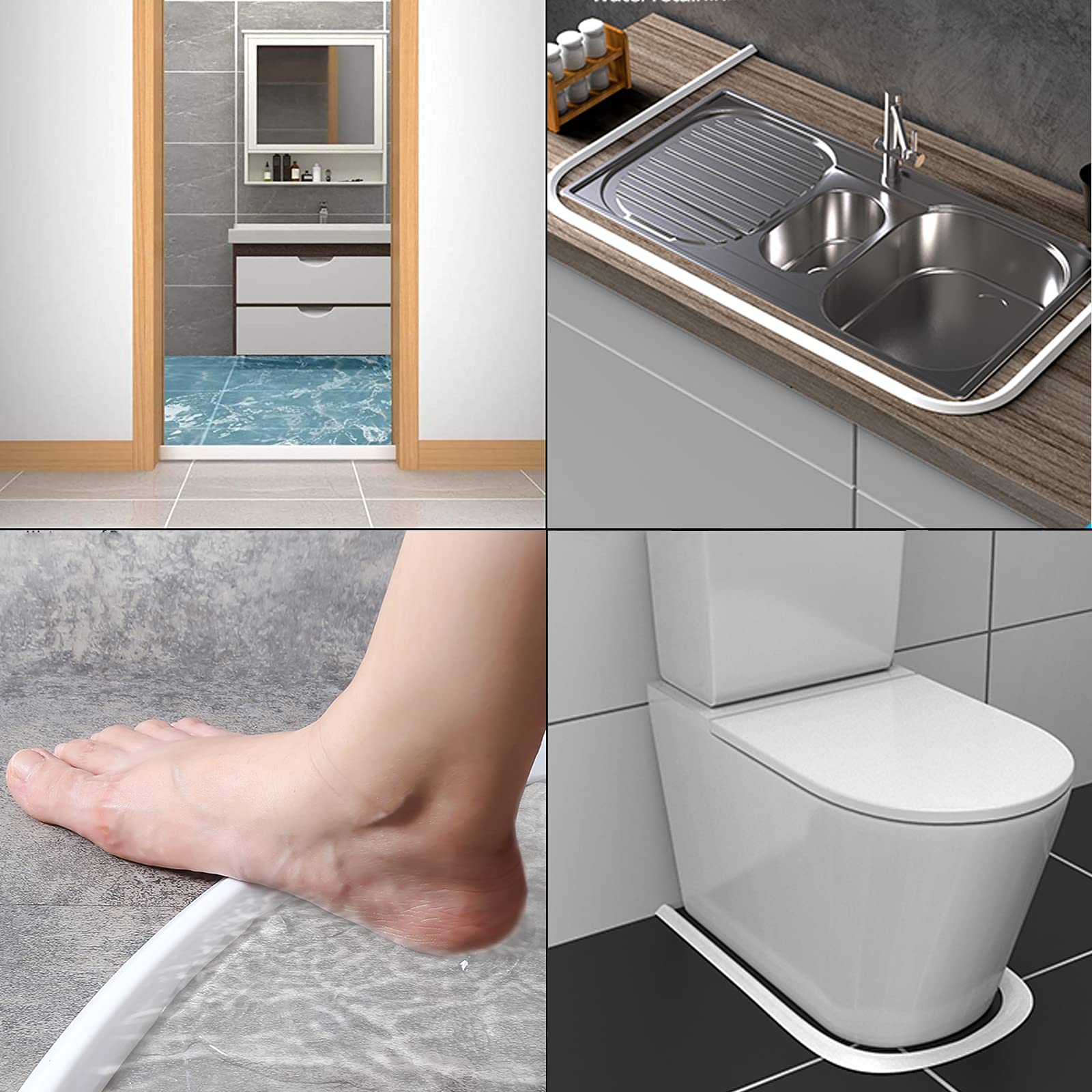 Opvouwbare douche drempel dam, douche drempel dam douche barrière en retentiesysteem, douche water barrière siliconen natte kamer badkamer vloer Opvouwbare douche drempel dam, douche drempel dam douche barrière en retentiesysteem, douche water barrière siliconen natte kamer badkamer vloer