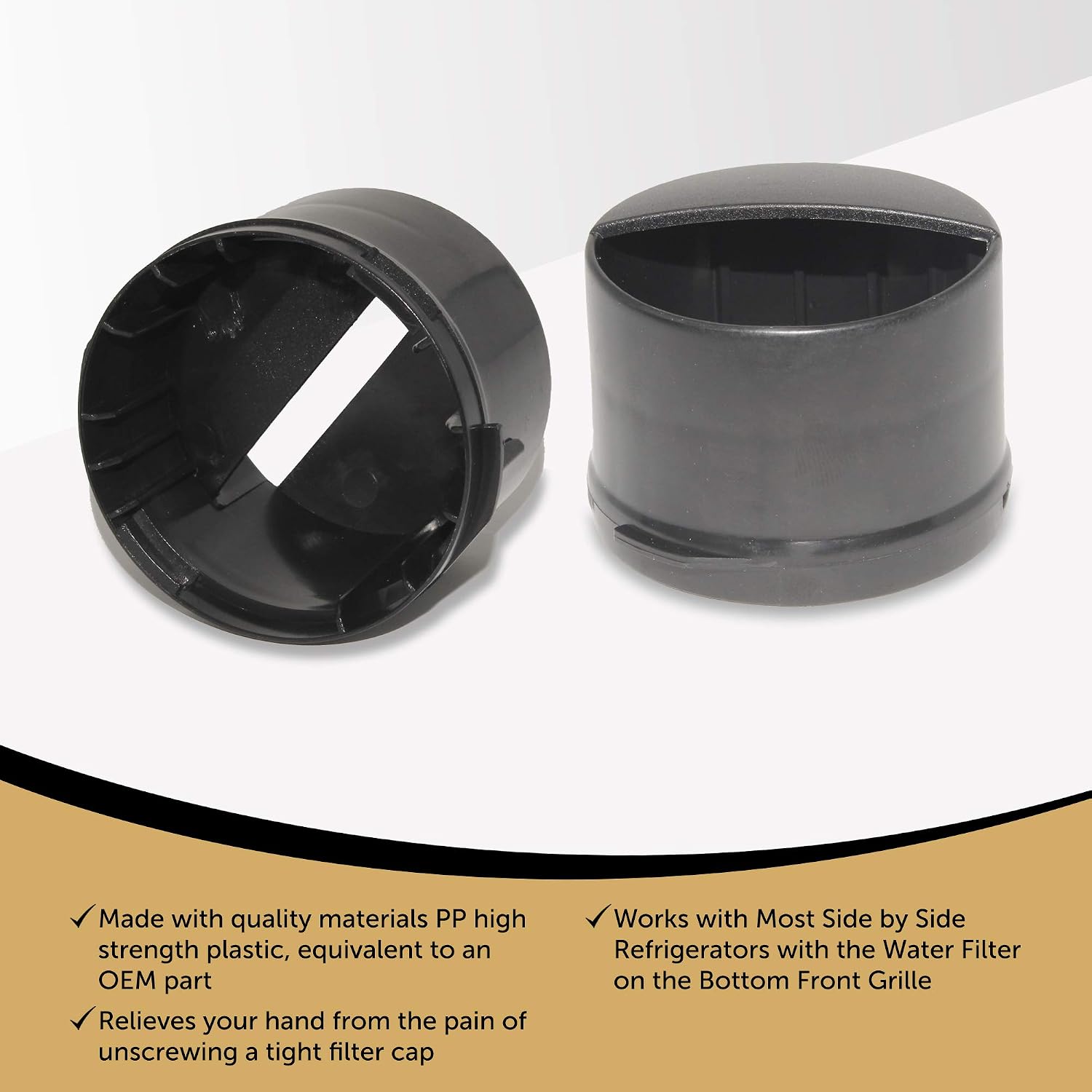 Appliance Pros Replacement 2260518B Water Filter Cap (AP-2260518W Filter Cap, 1-Pack (Matte Black))