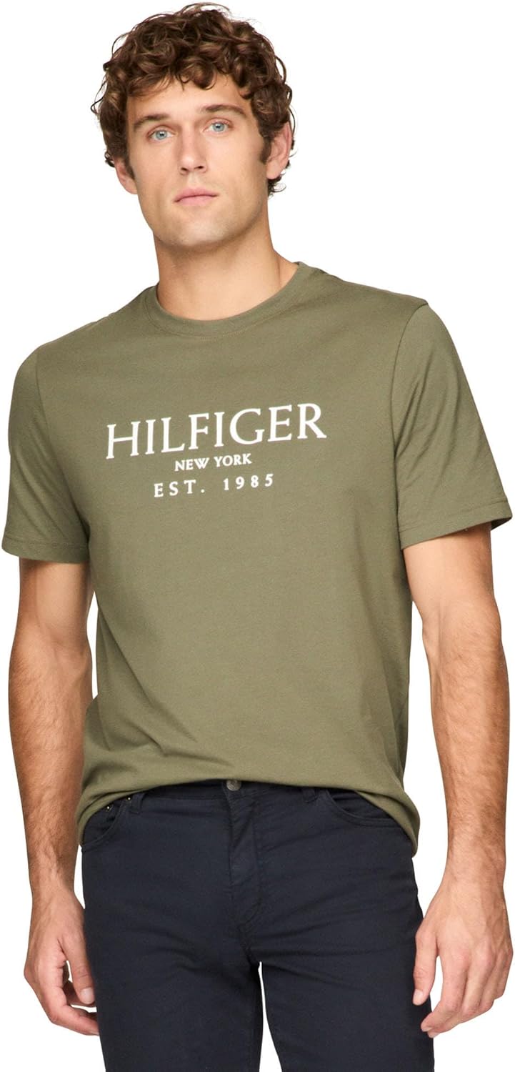 Tommy Hilfiger Men's Short Sleeve Cotton Graphic T-Shirts with Logo, Also Available in Big & Tall