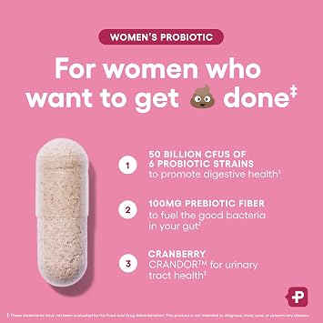 Physician's CHOICE Probiotics for Women - PH Balance, Digestive, UT, Feminine Health - 50 Billion CFU - 6 Unique Strains for Her - Organic Prebiotics, Cranberry Extract+ Women Probiotic - 30 CT