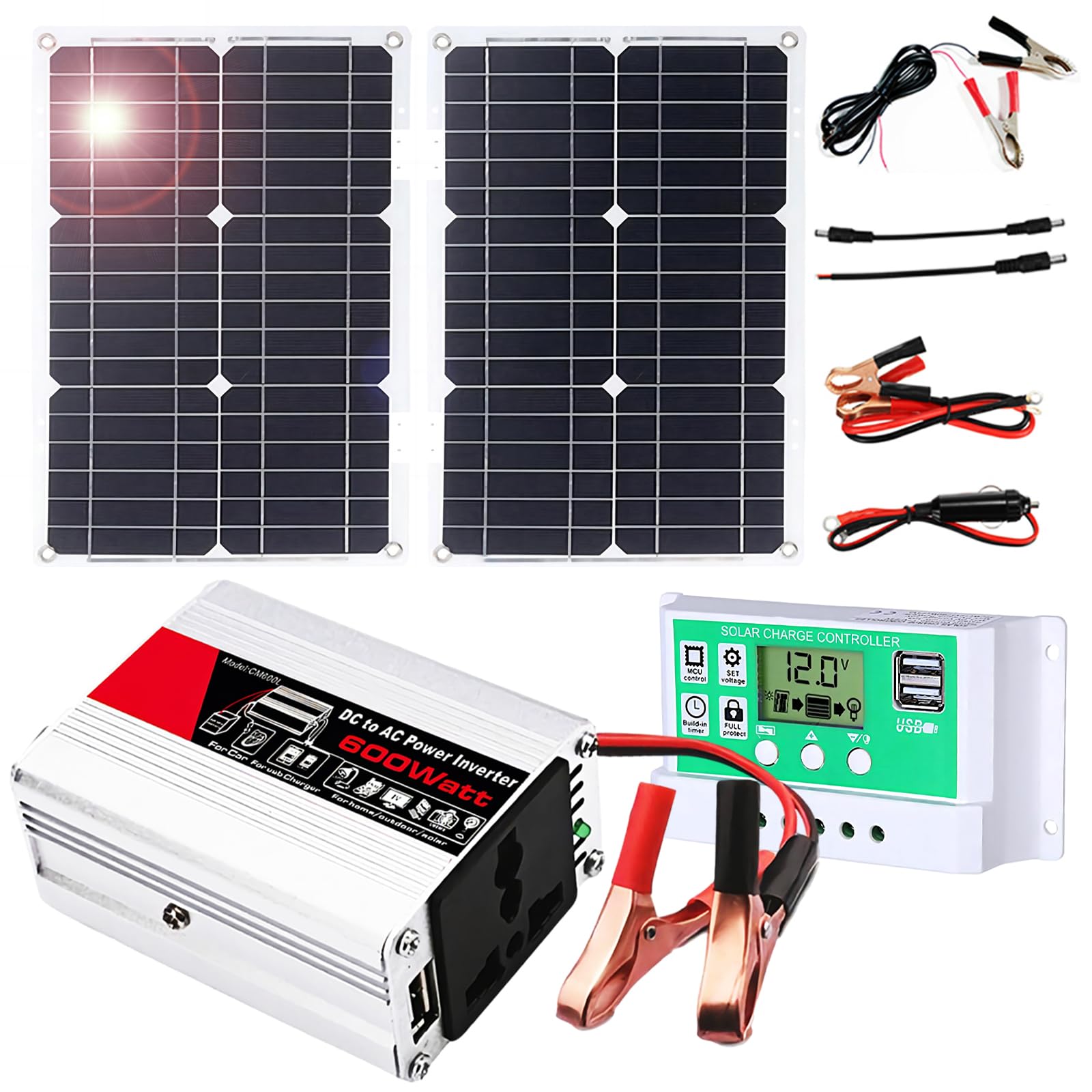 Système d'alimentation solaire 600W avec contrôleur 50A