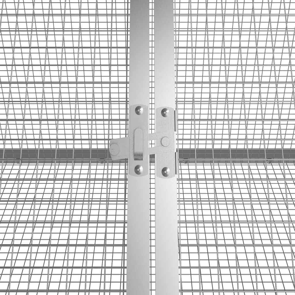 Jaula para conejos de acero galvanizado, color gris, 201,5 x 80,5 x 71 cm, jaula para conejos, cobayas, rejilla, puerta, protección, interior, exterior, jardín, balcón, apartamento