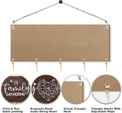 Miniatura 3 de Marcos de fotos para decoración de pared, de madera rústica con clips, capacidad para 20 fotos de 4 x 6 pulgadas, soporte para fotos para decoración