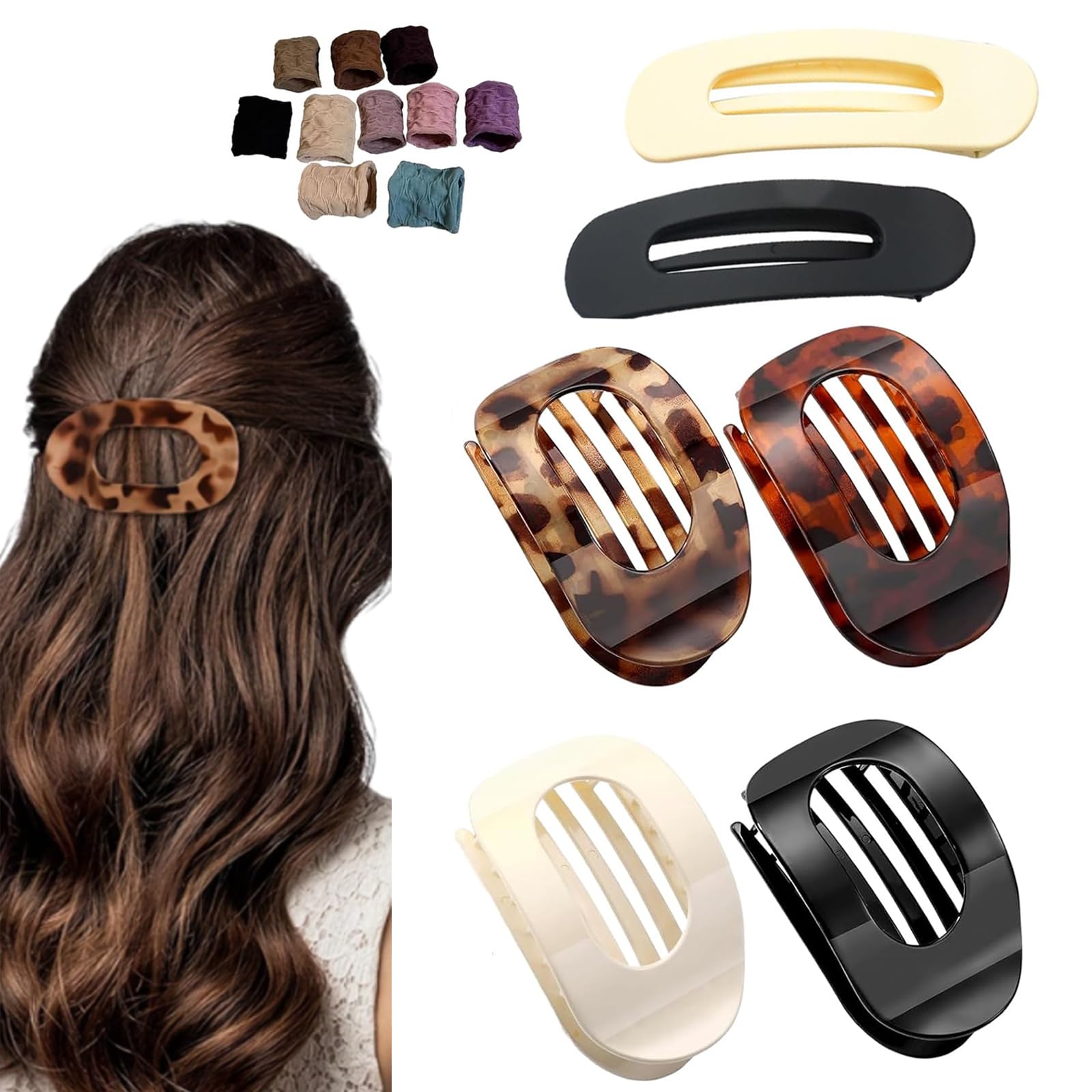 GegXcn 6 PCS Flat Hair Claw Clips, Duckbill Design with Strong Hold, Rose Gold