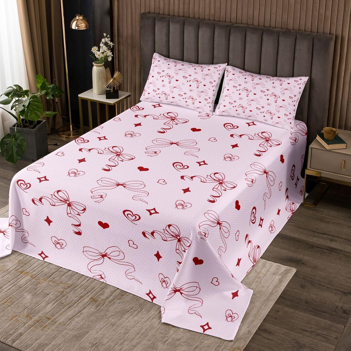 Manfei Leopard Bowknot Kids Bedspread Queen Size,Zebra Stripes Leopard Bow Pattern Coverlet Set,Teens Women Bedroom Decor,Boho Abstract Wild Animal Quilted Coverlet,Green Bedding Quilt,2 Pillowcases