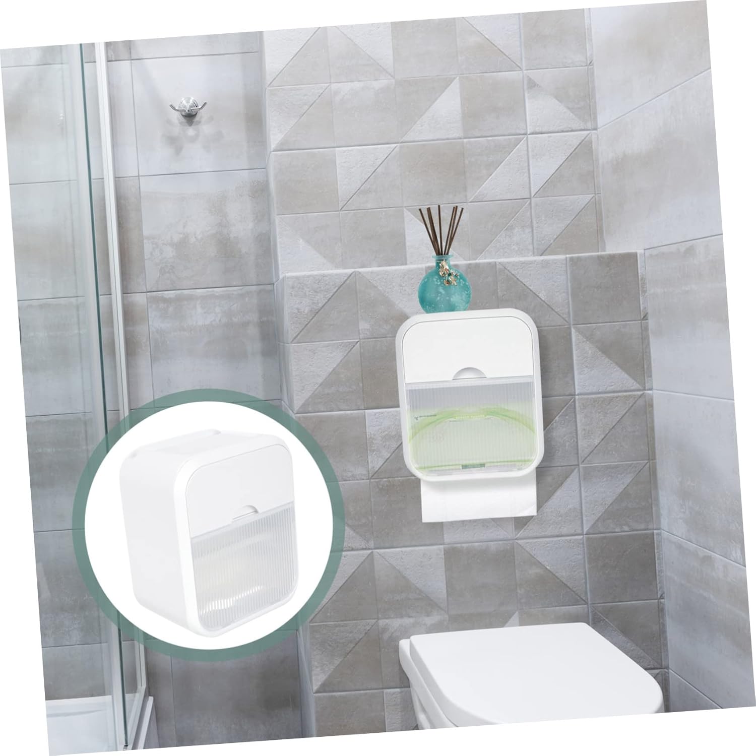 COLLBATH Bathroom Paper Holder Tissue Wall Mount Easy to Use Space Utilization Daily Use