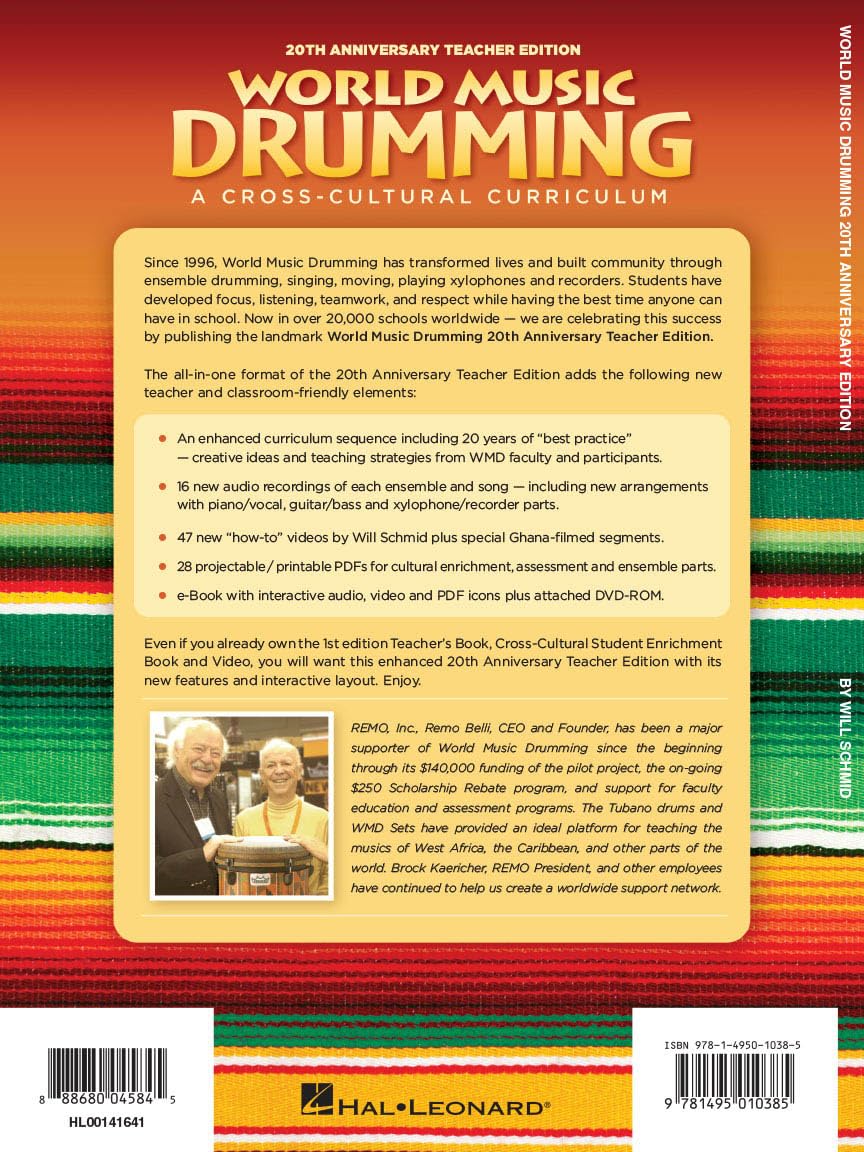 World Music Drumming – Teacher Edition | 20th Anniversary Book and DVD-ROM | Cross-Cultural Percussion Curriculum | Hal Leonard Music Education Resource