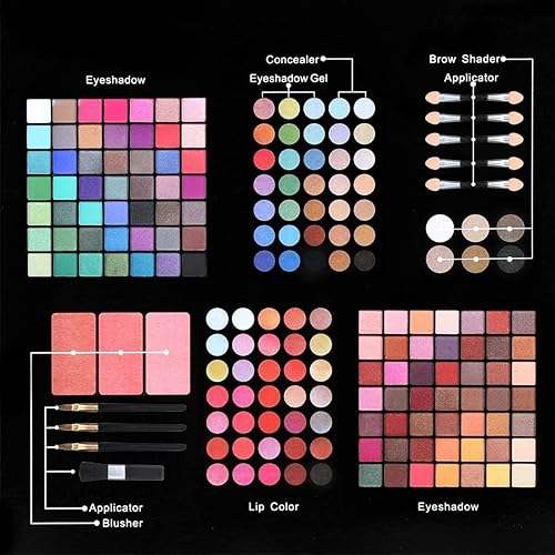 Miniatura 4 de Juego de maquillaje profesional con 177 colores completos que incluye paleta de sombras de ojos, rubor y brillo de labios, kit de maquillaje todo en
